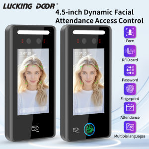 Asia-Teco 125Khz Employee Attendance Device Multilingual 4.5-Inch Facial Recognition Access Control System WG26/34 Card Reader