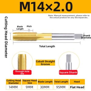 HUANGXIAOCHAO | Titanium & Cobalt-Coated Machine Tap for Stainless Steel