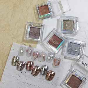 Japanese Nail Art Small Squares Magic Mirror Effect Powder Upgrade Solid State Easiest for Match Mirror Powder High Quality Easy to Color Glitter Powder Matte