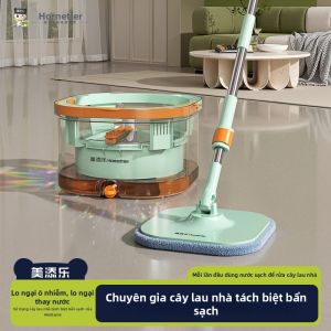 HOMETTLER|Bộ Lau Nhà Tự Vắt Thông Minh Meitianle (Hometter) - Thùng Tách Nước Bẩn Cây Lau Nhà Phẳng Lau Sạch Không Cần Giặt Tay