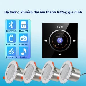 Bộ Khuếch Đại Công Suất Âm Thanh Bluetooth Bảng Điều Khiển Âm Thanh Nổi 4x25W Với Bảng Điều Khiển Loa Âm Nhạc Nền Aux Cho Rạp Hát Tại Nhà