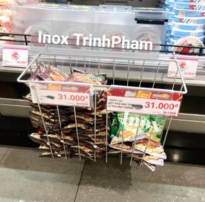 Giỏ treo inox dùng trong siêu thị tạp hóa gia đình..