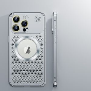 Luxury Metal Slim Matte Camera Lens Protector Case for IPhone 14 13 15 Pro Max 14Pro 15Pro Case Ultra-Thin All-inclusive Aluminium Alloy Cooling Case For iPhone14Pro Max 15Pro Max 13Pro Max Back Cover Shockproof Armor Matel Case For iphone15 14 13 Pro Max