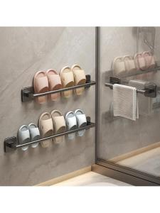 No-drilling Bathroom Wall Shoe Rack Water Draining Space Saving