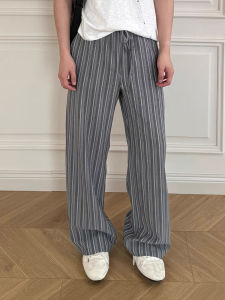 Quần Casual Sọc Không Cảm Giác Cho Nam Và Đôi Mình Rộng Dáng Phong Cách Mỹ