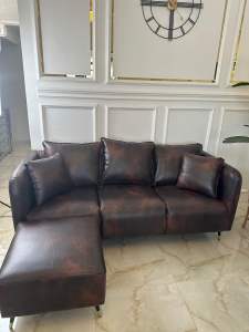 Sofa set slonjor klasik warna cokelat kuat