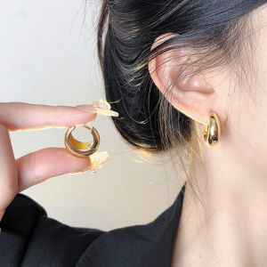 Elegant Simple Geometric Hoops Womens Fashion Jewelry Versatile Minimalist Design Cold Tone Small Batch Earring Accessories