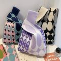 Knitted Handbag Small Shoulder Bag City Simple Style Floral Trend Handbag for Daily Matchmaking Chinese Origin Medium Size. 