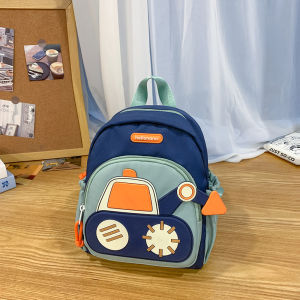 New Arrival Nursery School Backpack Elementary Student Double Shoulder Bag Cute Trendy Match Excavator Car Children Boys