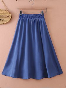 Cotton Linen Asymmetrical A-Line Skirt Womens Summer 2025 New Ancient Style Zen Large Swing Pure Color Midi Skirt