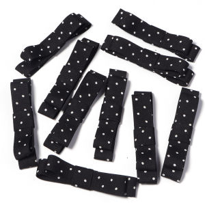 10pcs/lot Classical Polka Dot Bows Polyester Double Layer Satin Bow For DIY Girls Hair Accessories Hair Clip Clothes Decor