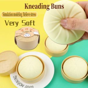 Squishy Bun Siopao Toy Simulation Buns Toys Squeeze Ball Fidget Toys for Kids Stress Reliever Toys