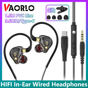 Vaorlo Tai nghe siêu trầm 9D với HD Microphone Dual cuộn dây Hi-fi bản chất Tai nghe nhét tai âm trầm tai nghe chống thấm nước & mồ hôi Tai nghe chơi game giảm tiếng ồn Tai nghe cao âm thanh chất lượng chính hãng