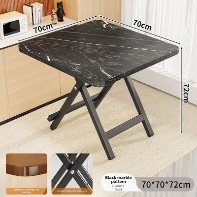 evesigar | Foldable Square Dining Table Portable Compact Table for Home Outdoor Use Foldable Wooden Table for Rental House Balcony Camping Table