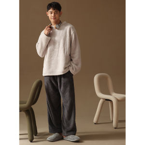me home wear | Warmth Enhanced Fleece Pajamas Loose Fit