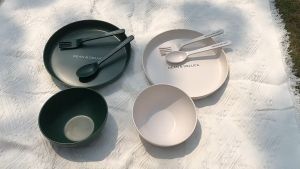 DEAN & DELUCA Plate & Fork Cutlery Set ชุดจานชามช้อนส้อม 4ชิ้น