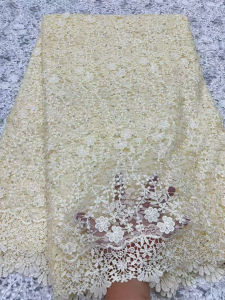 New Luxury Dimensional Lace Fabric 2026 High Quality Lace Water Soluble Embroidered Fashion Soft Green Lace Fabric