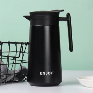 800ml 304 Stainless Steel Insulation Kettle Double Walled Vacuum Thermos Bottle Coffee Pot Leakproof Insulation Moka Pot