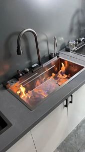 Digital Display Waterfall Kitchen Sink Stainless Steel Sink Bowl Wash BasinHome Sink
