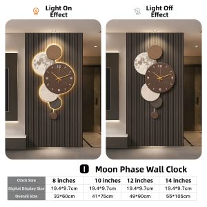 HAOJIUBUJIAN | Modern Deluxe LCD Perpetual Calendar Clock Moon Grille Design