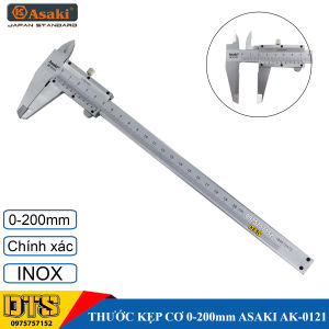 Thước cặp cơ khí Inox 0-200mm Asaki AK-0121 độ chính xác cao (Thước kẹp cơ Asaki)