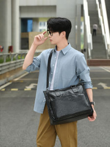 Túi Xách Da Nam Công Sở Mới Túi Xách Laptop Túi Đeo Chéo Túi Xách Thường Ngày Túi Đựng Đồ Lớn Túi Xách Da PU Mềm