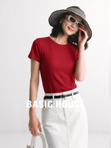 Basic House | Round Neck Waist Accentuated Summer T-Shirt