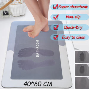 Soft Diatomite bath mat anti slip Quick dry bathroom mat Absorbent floor mat Carpet Rug Toilet Doormat Bedroom mats 40*60cm