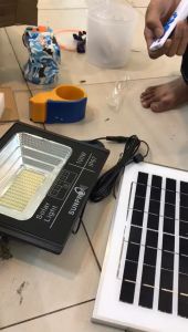 Solar Lamp Waterproof IP66 60W / 100W / 200W Floodlight Lampu Taman Tenaga Matahari