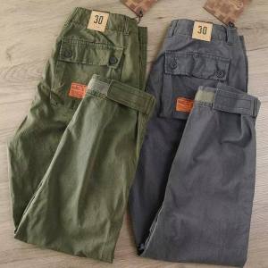 American Style Mens Work Pants Pure Cotton Wear-Resistant Spring Autumn Dirt-Resistant Casual Trousers for Workers