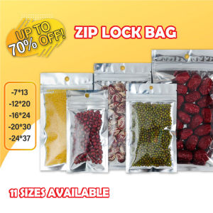 Wahaha 100PCS Zipper Aluminium Foil Bag Aluminum Ziplock Bag AO Semi Metalised Bag Zip Lock Food Packaging Aluminum Beg
