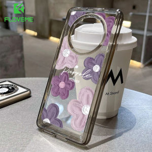 FLOVEME Luxury Flowers Printed Clear Phone Case For Huawei Mate 50 40 30 Pro Mate 50E Mate 40E INS Fashion Transparent Soft Silicone Shockproof Back Cover For Huawei P50 P40 P30 Pro