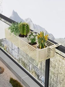 Balcony Rail Plant Rack Metal Hanging Window Flower Holder