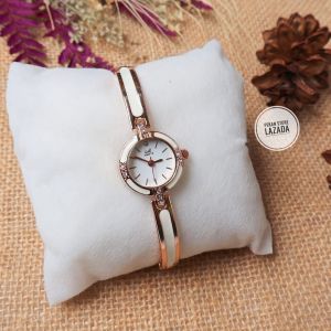 Jam Tangan Wanita Mirete Original Tali Keramik Stainless Steel Mewah Motif Permata//Realpict Sesuai foto