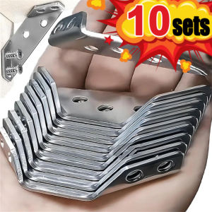 Universal Furniture Corner Connector Stainless Steel Corner Brackets for Cabinet Angle Shelf Support Fixed Brace Kits with Screw