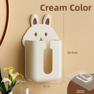 Creative Wall-Mounted Tissue Box Kitchen Bathroom Face Towel Storage Holder No-Punching Required Cute Design Household Organizer