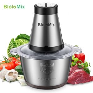 Biolomix เครื่องบดเนื้อสแตนเลส2ความเร็ว500วัตต์2L เครื่องบดเนื้อความจุขนาดใหญ่เครื่องปั่นอาหารเครื่องปั่นสำหรับครัวเรือน