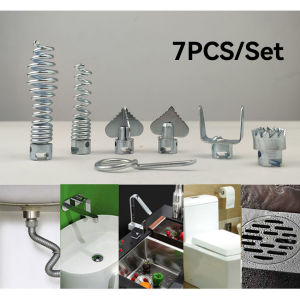 7Pcs/Set Cleaner Cutter Head for Drain Cleaner/Rooter Machine 16mm pelapisan seng Alat Pembersih Pengeruk Pipa Kepala Pemotong Pembersih Saluran Air