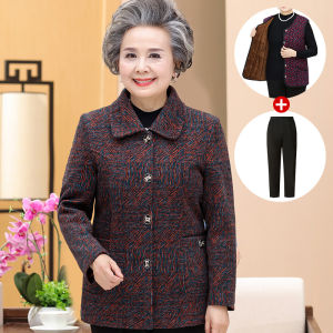 Thickened Fleece Womens Jacket Spring Autumn Winter Fashion Texture Pattern Short Polo Collar Single Button Loose Fit Coat