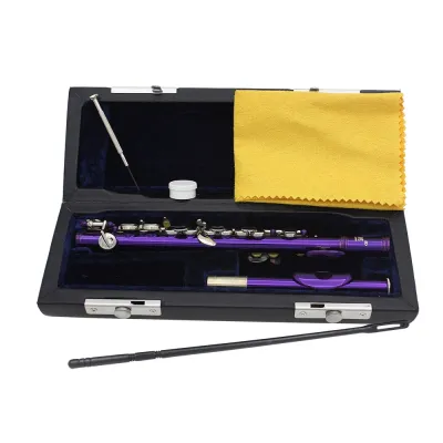 SLADE Piccolo 16 หลุม C Key Multicolor Silver Key Piccolo ทองแดงสีขาว Blow ท่อ Woodwind Instrument พร้อมอุปกรณ์เสริม