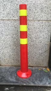 Cọc tiêu giao thông phân làn màu cam 3 sọc hình trụ 67cm