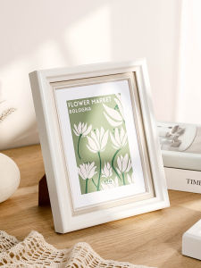 Elegant French Style Picture Frame 8 Inch Photo Mounted on Canvas Wall Hanging Desk Top Display Simple Modern Resin Frame