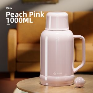GIANXI | Red Insulated Thermos Flask Large Capacity Glass Inner Vessel