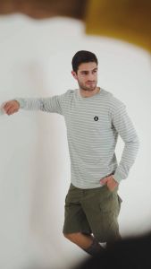 KWITAN Kaos Basic Stripe Salur BEIGE