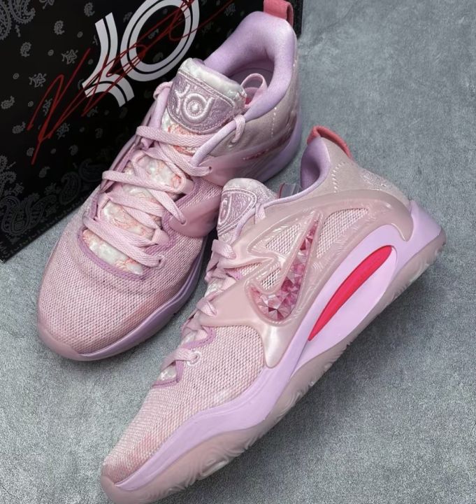 Reflective Pink Basketball Shoe Laces for KD 15 Aunt Pearl Breast