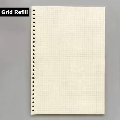 A4/A5/B5 60 Sheet Refillable Paper Lined/Blank/Dotted/Gird Refill Loose Leaf Filler Writing Supplies for Binder Journal Notebook