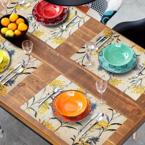1-Piece [Vintage Floral] European Placemat Non-Slip & Easy To Clean Universal Placemat for Kitchen & Dining Room