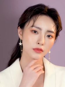 good 999 Fashionable 18K GOLD Planet Asymmetric Shiny Zircon Long Tassel Style Earrings ES69601