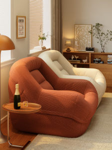 Lazy Sofa Bed Small Living Room Couch Modern Simple Style No Assembly Required Couch Cover Material Velvet for Relaxing Reading