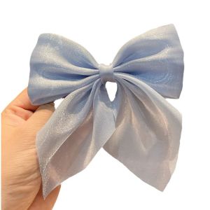 Paulweekend kẹp tóc nữ kẹp tóc đầu nơ bằng vải satin ngọc trai